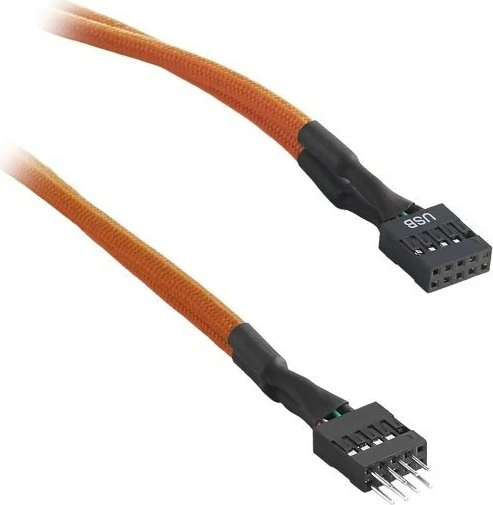 CableMod ModFlex internes 9-Pin USB 2.0 Kabel, orange, ummantelt, 0.3m