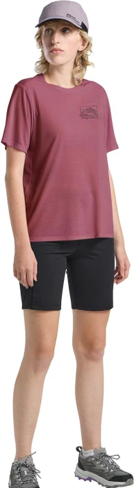 Jack Wolfskin Vonnan Graphic Funktionsshirt kurzarm ridge leaf raisin (Damen)