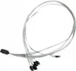 Microchip Adaptec mini SAS HD x4 [SFF-8643] auf 4x SATA mit 1x Sideband [SFF-8448] Kabel, 0.8m (2279800-R)