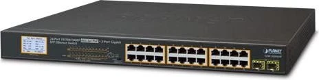 Planet GSW Rackmount Gigabit Switch, 24x RJ-45, 2x SFP, 300W PoE+