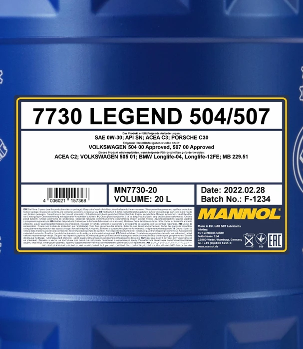 Mannol Legend 504/507 0W-30 20l