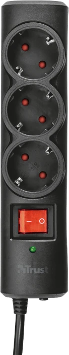 Trust Surge Protector 3 Steckdosenleiste mit Überspannungsschutz und Schalter, 3-fach, 1.8m