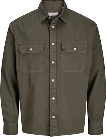 Jack & Jones Comfort Fit Jeans Hemd langarm dusty olive (Herren)