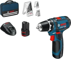 Bosch Professional GSR 12V-15 Akku-Bohrschrauber inkl. Tasche + 2 Akkus 2.0Ah + Zubehör