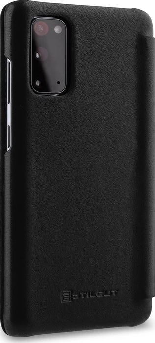 Stilgut Book Type Leather Case Nappa für Samsung Galaxy S20 schwarz