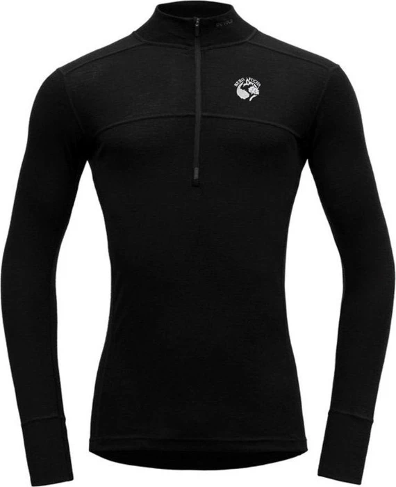 Devold Lauparen Merino 190 Zip Neck Funktionsshirt langarm schwarz (Herren)