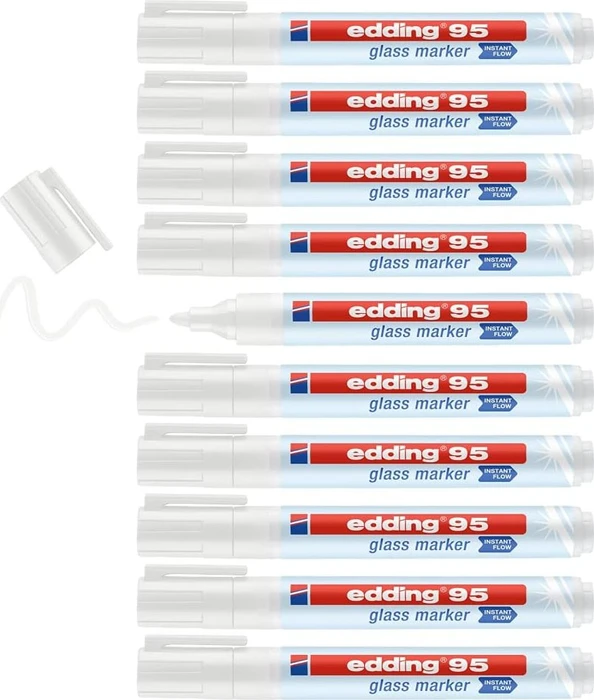 edding 95 Glasmarker weiß, 10er-Pack