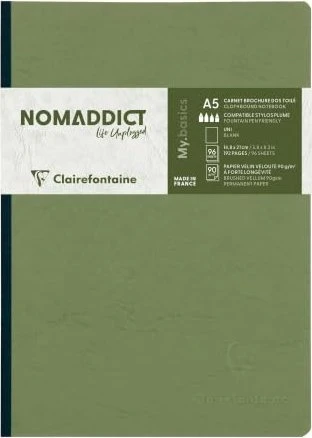 Clairefontaine Notizbuch grün, A5, glatt, Hardcover, 96 Blatt