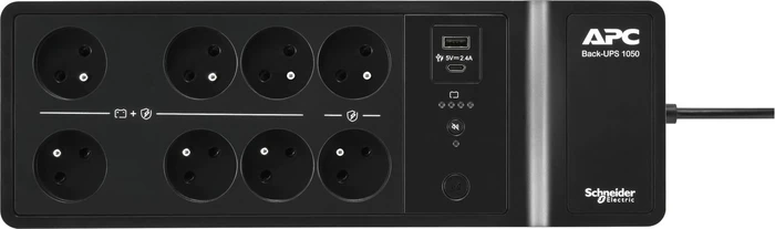 APC Back-UPS, 1050VA, Steckdosenleiste, 8x Typ E, USB