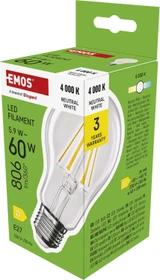 Emos LED Lampe Filament Birne A60 E27 5.9W/840
