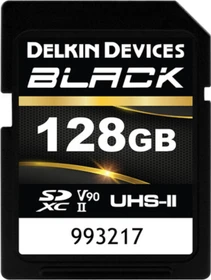 Delkin Black R300/W250 128GB, UHS-II U3, Class 10