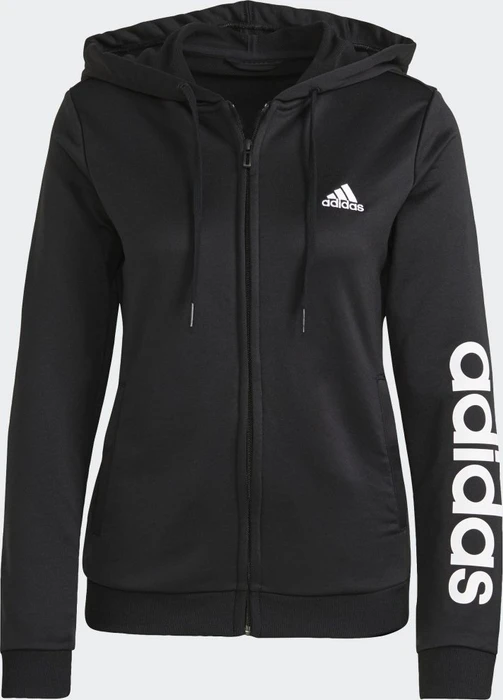 adidas Essentials Logo French Terry Trainingsanzug schwarz/weiß (Damen)