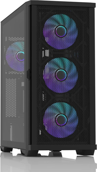 Zalman Z10 Duo, schwarz, Glasfenster
