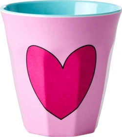 Rice by Rice Buchstaben Kinderbecher medium P heart rosa