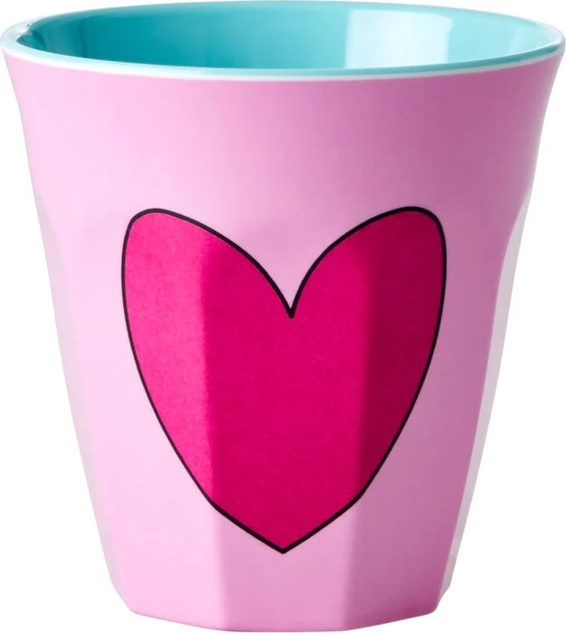 Rice by Rice Buchstaben Kinderbecher medium P heart rosa