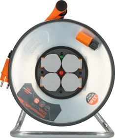 Brennenstuhl professionalLINE SteelCore Kabeltrommel, Schuko auf 4x Schuko, 33m, IP44, H07RN-F 3G1,5