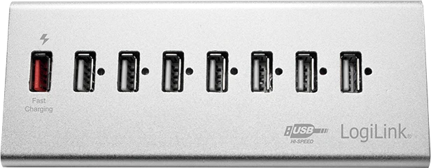 LogiLink Aluminium USB-Hub, 8x USB-A 2.0, USB 2.0 Micro-B [Buchse]
