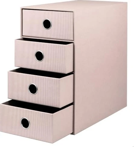 Rössler 4er Schubladenbox, 4 Schubladen, A5, powder rosa