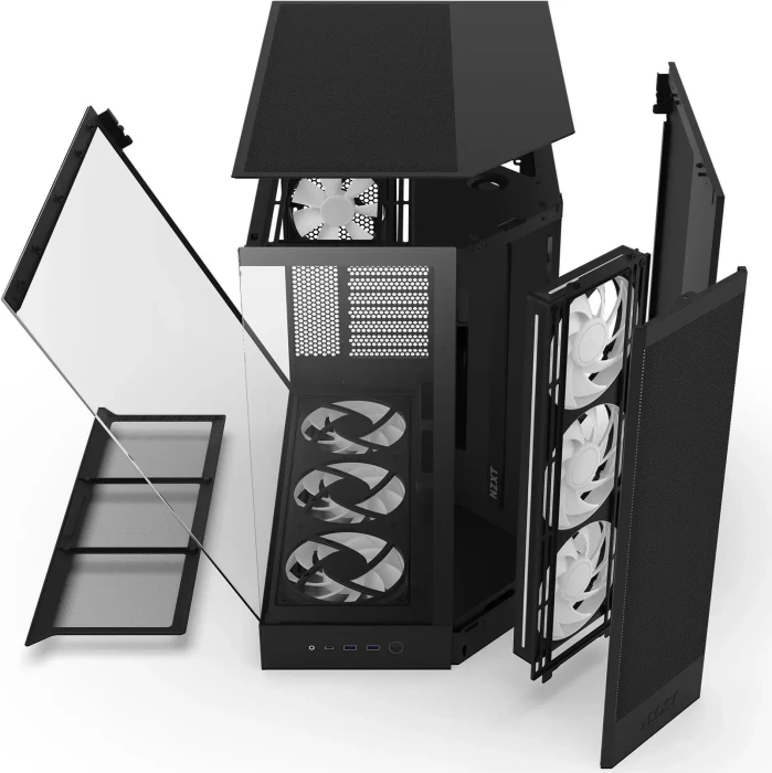 NZXT H9 Flow RGB+ [2025] Black, schwarz, Glasfenster