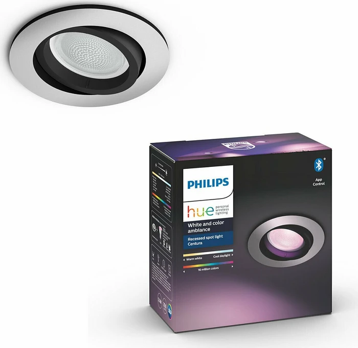 Philips Hue White and Color Ambiance Centura Einbauleuchte rund schwarz