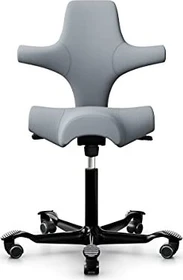 HAG Capisco 8106 Wollstoff Select Sattelstuhl, hellgrau, Gestell schwarz
