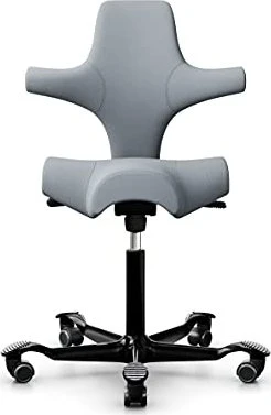 HAG Capisco 8106 Wollstoff Select Sattelstuhl, hellgrau, Gestell schwarz