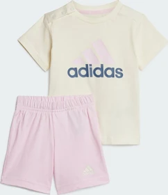 adidas Essentials Organic Cotton T-Shirt and Shorts Set ivory/clear pink (Junior)