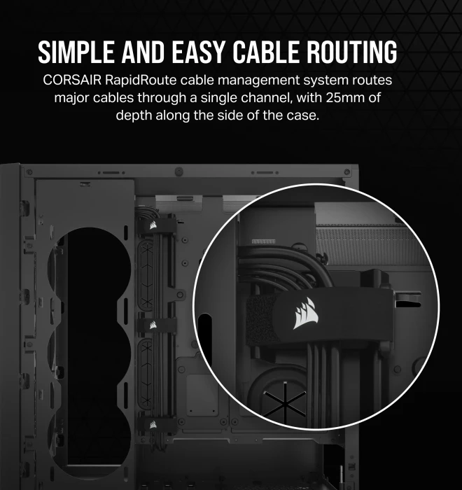 Corsair 5000D Core Airflow, schwarz, Glasfenster
