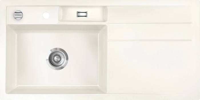 systemceram Bela 100 F Einbau Becken links mit Ablauffernbedienung magnolie