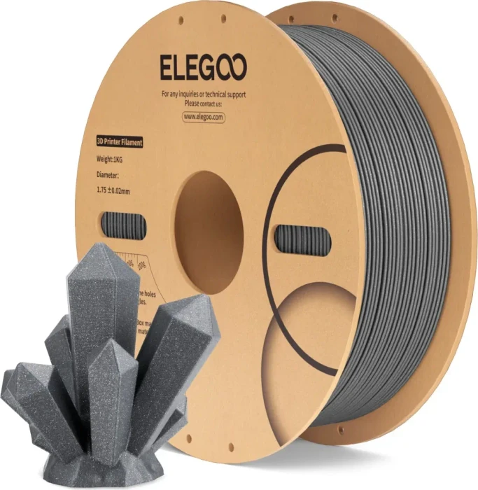 Elegoo PLA, Sparkle Dark Grey, Spule, 1.75mm, 1.00kg