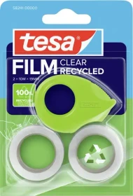 tesa tesafilm eco & clear transparent, Klebestreifen-Abroller/Klebestreifen, 19mm/10m, 2 Stück