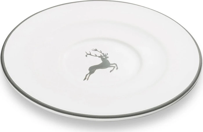 Gmundner Keramik Grauer Hirsch Unterteller Cappuccino Gourmet 14cm