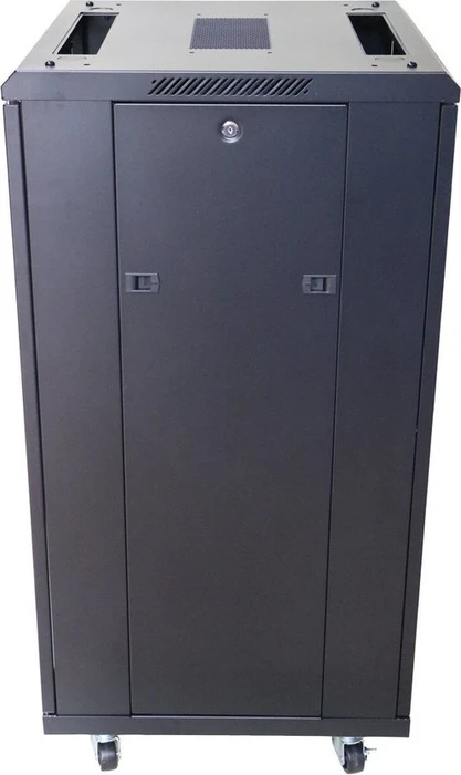 Extralink 19" Rackschrank 27HE, freistehend, Flatpack, Glastür, IP20, schwarz, 1320mm tief