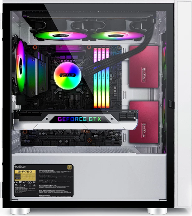 PCCooler Platinum LM300 ARGB, schwarz, Glasfenster