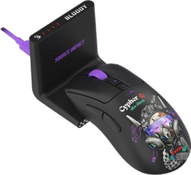 A4Tech Bloody R73 Ultra Duo Wireless Gaming Mouse mit Ladestation, Cypher Ghost, USB (A4TMYS47744)