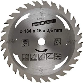 Wolfcraft Serie Silber Kreissägeblatt 28Z, 184x2.6x16mm, 1 Stück