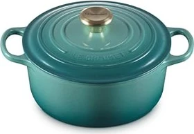 Le Creuset Signature Gusseisen Bräter rund 24cm 4.2l bleu riviera