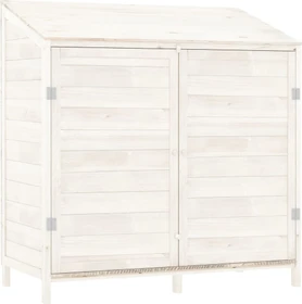 vidaXL Massivholz Geräteschrank 102x112cm weiß