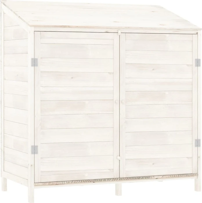 vidaXL Massivholz Geräteschrank 102x112cm weiß