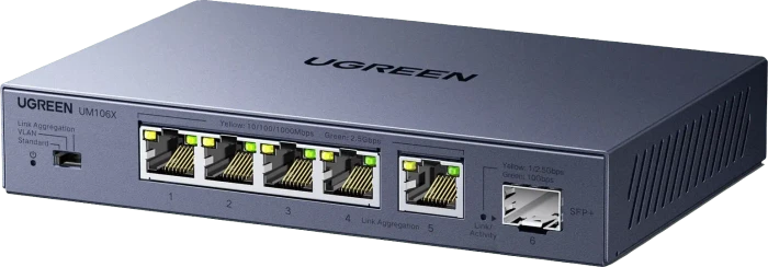 Ugreen Desktop 2.5G Switch, 5x RJ-45, 1x SFP+