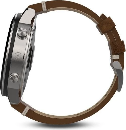 Garmin Fenix Chronos silber mit Lederarmband