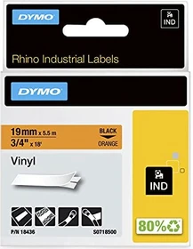 Dymo ID1 Industrial Rhino Pro Beschriftungsband, 19mm, schwarz/orange