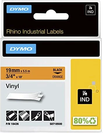 Dymo ID1 Industrial Rhino Pro Beschriftungsband, 19mm, schwarz/orange
