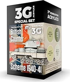 AK-Interactive 3rd Gen Acrylic Colors British Caunter Scheme 1940-41 Farbset, 4-tlg.