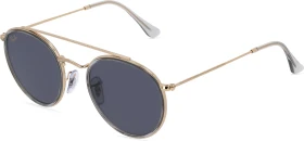 Ray-Ban RB3647N Round Double Bridge Legend 51mm shiny gold/blue-grey classic