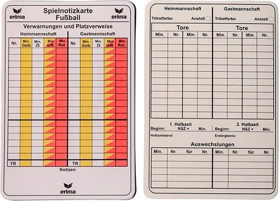 Erima 50 Stück Spielnotiz Karten