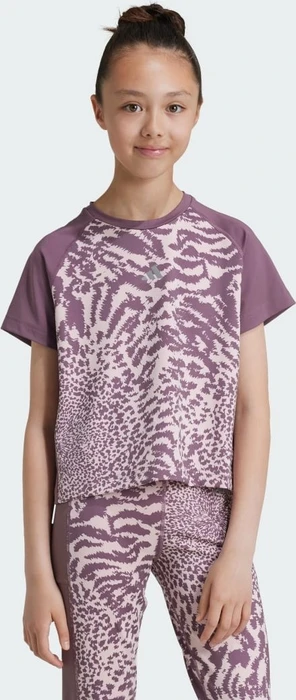 adidas Print T-Shirt kurzarm sandy pink/shadow fig/reflective silver (Junior)