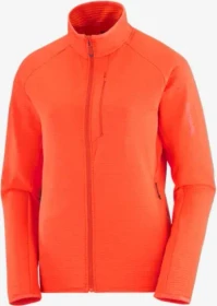 Salomon Essential Lightwarm Fleece Funktionsjacke cherry tomato (Damen)