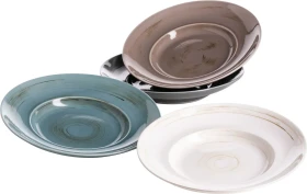 Mäser Derby Premium Pastateller blau/braun/grau/schwarz, 4 Stück