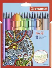 STABILO Pen 68 sortiert, 18er-Set, Etui